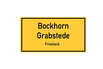 Isolated German city limit sign of Bockhorn Grabstede located in Niedersachsen