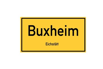 Isolated German city limit sign of Buxheim located in Bayern