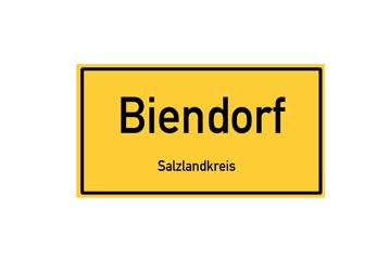 Isolated German city limit sign of Biendorf located in Sachsen-Anhalt