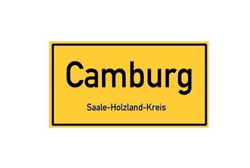 Isolated German city limit sign of Camburg located in Th�ringen