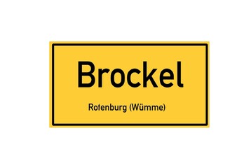 Isolated German city limit sign of Brockel located in Niedersachsen