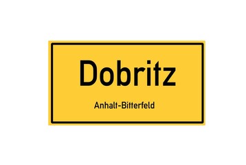 Isolated German city limit sign of Dobritz located in Sachsen-Anhalt