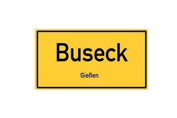 Isolated German city limit sign of Buseck located in Hessen
