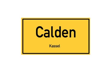 Isolated German city limit sign of Calden located in Hessen