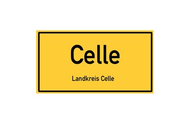 Isolated German city limit sign of Celle located in Niedersachsen