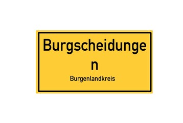 Fototapeta premium Isolated German city limit sign of Burgscheidungen located in Sachsen-Anhalt