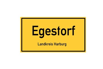 Isolated German city limit sign of Egestorf located in Niedersachsen