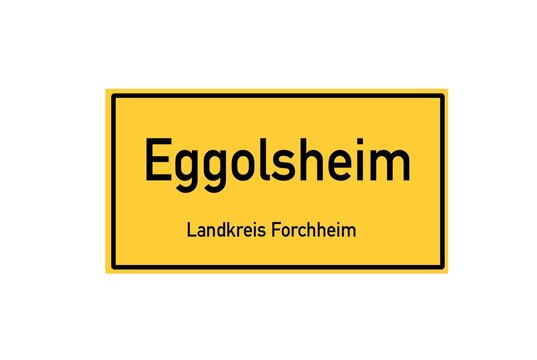 Isolated German city limit sign of Eggolsheim located in Bayern