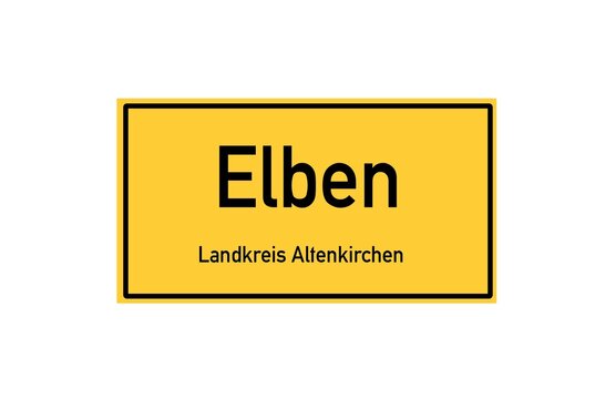 Isolated German city limit sign of Elben located in Rheinland-Pfalz