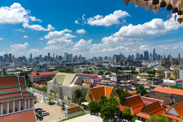 Skyline the bangkok ciudad antigua y nueva