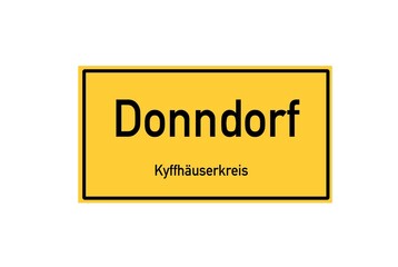Isolated German city limit sign of Donndorf located in Th�ringen