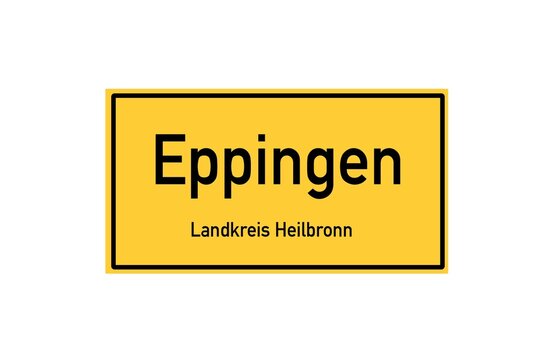 Isolated German city limit sign of Eppingen located in Baden-W�rttemberg