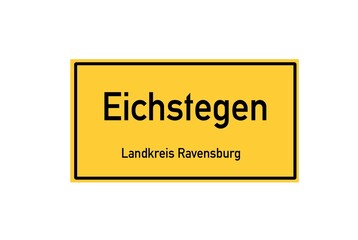 Isolated German city limit sign of Eichstegen located in Baden-W�rttemberg
