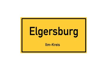 Isolated German city limit sign of Elgersburg located in Th�ringen