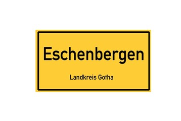 Isolated German city limit sign of Eschenbergen located in Th�ringen