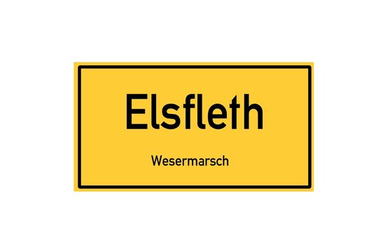 Isolated German city limit sign of Elsfleth located in Niedersachsen