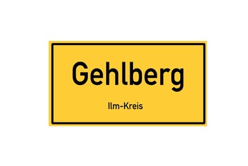 Isolated German city limit sign of Gehlberg located in Th�ringen