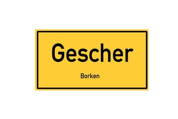 Isolated German city limit sign of Gescher located in Nordrhein-Westfalen