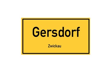 Isolated German city limit sign of Gersdorf located in Sachsen
