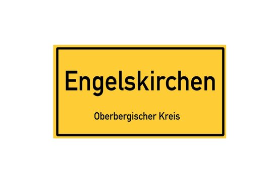 Isolated German city limit sign of Engelskirchen located in Nordrhein-Westfalen