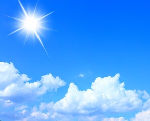 Obraz na płótnie Canvas Blue sky sun ray