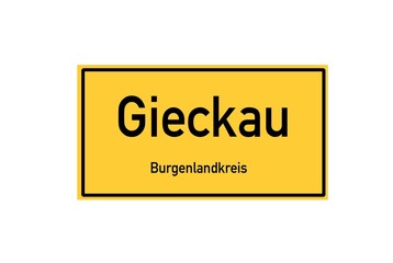 Isolated German city limit sign of Gieckau located in Sachsen-Anhalt