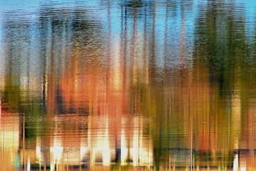 Colourful riverside landscape abstract