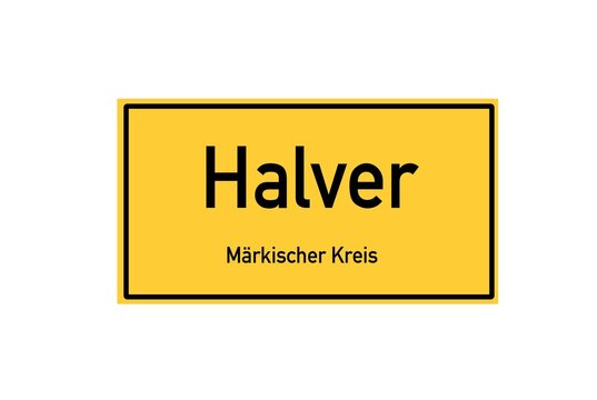 Isolated German city limit sign of Halver located in Nordrhein-Westfalen