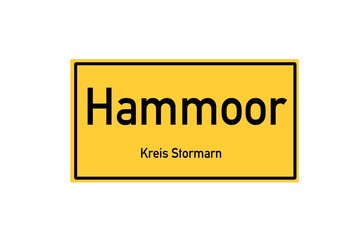 Isolated German city limit sign of Hammoor located in Schleswig-Holstein