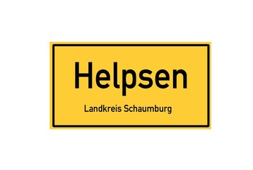 Isolated German city limit sign of Helpsen located in Niedersachsen