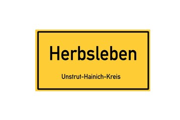 Isolated German city limit sign of Herbsleben located in Th�ringen