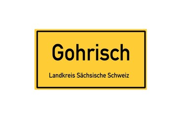 Isolated German city limit sign of Gohrisch located in Sachsen