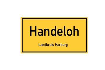 Isolated German city limit sign of Handeloh located in Niedersachsen