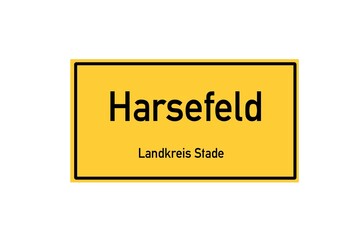 Isolated German city limit sign of Harsefeld located in Niedersachsen
