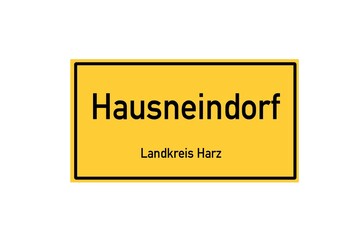 Isolated German city limit sign of Hausneindorf located in Sachsen-Anhalt