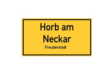 Isolated German city limit sign of Horb am Neckar located in Baden-W�rttemberg