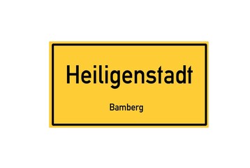 Isolated German city limit sign of Heiligenstadt located in Bayern