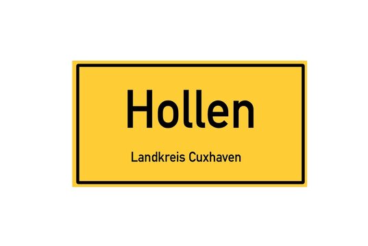 Isolated German city limit sign of Hollen located in Niedersachsen