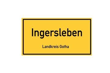 Isolated German city limit sign of Ingersleben located in Th�ringen