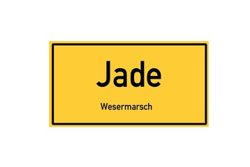 Isolated German city limit sign of Jade located in Niedersachsen