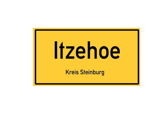 Isolated German city limit sign of Itzehoe located in Schleswig-Holstein