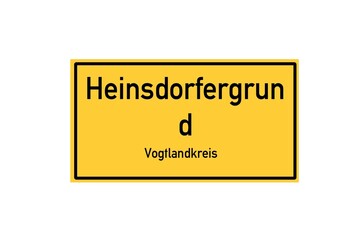 Isolated German city limit sign of Heinsdorfergrund located in Sachsen