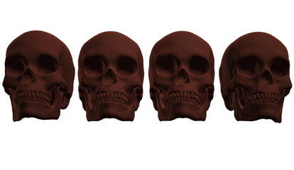 scary halloween skull isolated on black