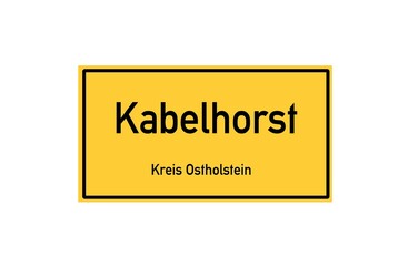 Isolated German city limit sign of Kabelhorst located in Schleswig-Holstein