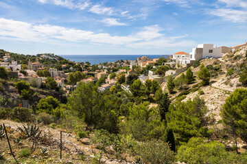 Obraz premium Vue sur le Quartier du Roucas-Blanc de Marseille et la mer