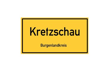 Isolated German city limit sign of Kretzschau located in Sachsen-Anhalt