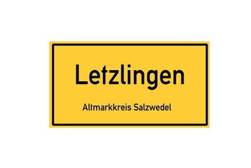 Isolated German city limit sign of Letzlingen located in Sachsen-Anhalt