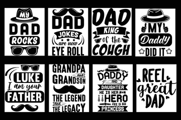 Typography papa dad Father's Day t-shirt design bundle
