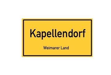 Isolated German city limit sign of Kapellendorf located in Th�ringen