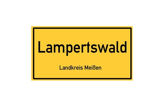 Isolated German city limit sign of Lampertswalde located in Sachsen